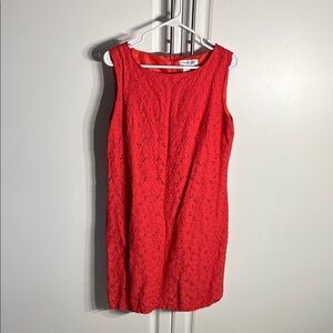 Coldwater Creek orange Sleeveless Eyelet Midi Dress
